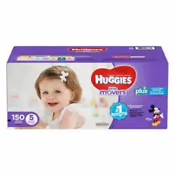 Size 5: 27lbs and up, 150ct. Huggies Plus Diapers Sizes 1 - 6. The Perks of HUGGIES Plus. In the event a product is...