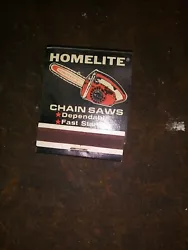 Homelite Chainsaw Matchbook (Full). Condition is 