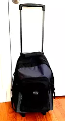 Great travel backpack in very good, pre-owned condition.  Zippers, wheels and extendable handle all in working...