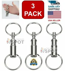 A Two Part Detachable Key-ring. Press the plunger and the two half will be separated. 3 (three) - Detachable Key Rings....