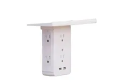 Sharper Image Socket Shelf Wall Outlet Extender with 6-Outlets and 2 USB Ports.