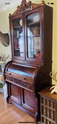 WALNUT SECRETARY DESK CIRCA. 1868 VINTAGE HITCH NEBRASKA MUSEUM OF HISTORY. This antique secretary came from the...