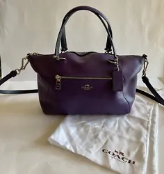 COACH Prairie 58874 Purple Pebbles Leather Bag Satchel Purse with dust cover bagMeasures 8” bottom of bag to top (not...