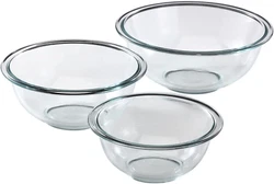 The Pyrex Glass Mixing Bowl Set is designed to make stirring and mixing quick and easy. Pyrex 3-piece set includes one...