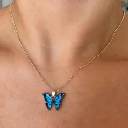New Blue Butterfly Chain Necklace.