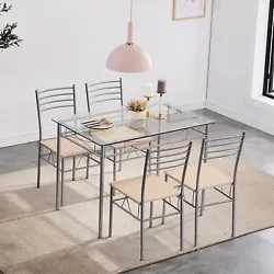 【Modern Design】This set of table and chairs with modern design is perfect for you to dine or invite your friends,...
