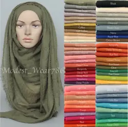 Crinkle Viscose Hijab. Texture: Crinkle. Size: Maxi. Material : Viscose. Care: Hand wash hang dry. Pattern: Solid....