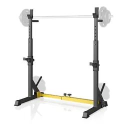   Features:     HIGH QUALITY: Squat rack stand is made of high-quality thick steel frame. Outer layer is sprayed with...