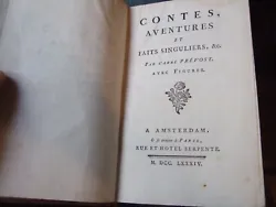 Année, 1784, EO. Contes, Aventures et faits singuliers, Etc. TBE intérieure. TBE= Très bon état. Un envoi en...