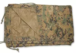 US Military and Marine Issue Wet Weather Genuine Military Issue MARPAT Woodland Reversible Field Tarp Tarpaulin. NSN:...