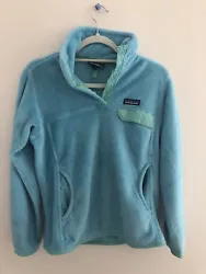 Patagonia Synchilla Snap T Blue Fleece Pullover Jacket Size M Womens. It fits more like a small