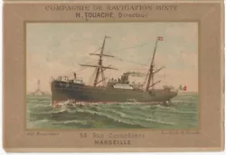 19th Century French Marine Passenger Service to Algiers Folder. Folding card. Minor soil, light wear.