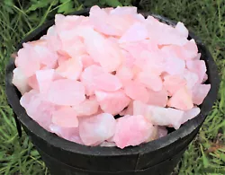 Lot of beautiful pink Rose Quartz raw (rough) stones. Each about 1