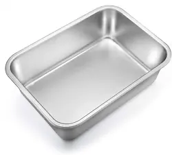 TeamFar Stainless Steel Rectangular Cake Pan Bakeware, is made of high quality stainless steel, suit to bake brownie /...