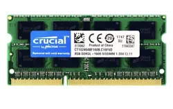 Crucial 8GB DDR3L 1600 (PC3L-12800) Mémoire RAM - CT102464BF160B.