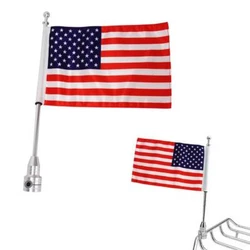 Luggage Rack Vertical Flag Pole & Flag. Material: Aluminum Flag Pole, Textile Flag. Black Universal Motorcycle Bike...