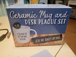 This Dog Lovers Coffee Mug and Desk Plaque Set is perfect for those who cant resist a cute puppy face. The white...