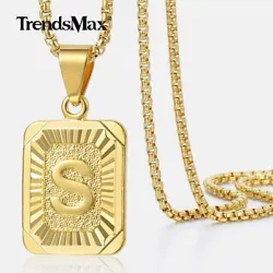 Pendant Material: Gold Plated. MaterialStainless Steel Chain, Gold Plated Pendant. Pendant: Length:19-23mm...