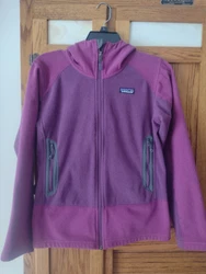 Patagonia Fleece Full Zip Jacket w/ Hood - Pink 2 tone- M.