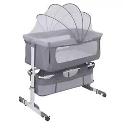 Bedside bassinet for baby with 2 in 1 baby crib and baby cradle, parent-child design. 【Baby Closeness Design】...