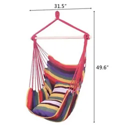 Comes With Hanging Hardware, Swing, Rope, and Bar. Everything You Need To Enjoy This Comfortable Swing.