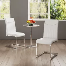Modern designed dining chair with elegantly curved silhouette and thicken seat cushion provides the chair with maxmium...