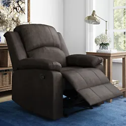 This single seat manual recliner with soft upholstery is very durable, easy to clean and fits into your décor and life...