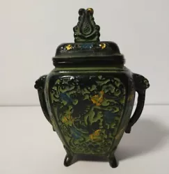 Chinese Censer Urn Vase Incense Burner with Lid, 4 Legs, 2 Handles.  Enjoy!