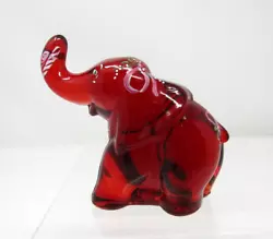 Up For Sale Is A Beautiful Cute Fenton by Mosser Glass Ruby Red Christmas Elephant! I Have Been Loving Glass For Over...