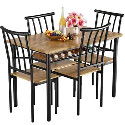 Why Are Our Dining Table Set with 4 Cozy Chairs, Wine Rack Worth Choosing?. More comfortable than traditional wooden...