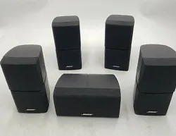 Set of 5 Bose Acustimass Double Cube Surround Sound Speakers Pre-Owned.