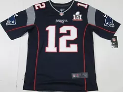 Player: Tom Brady #12. Team: New England Patriots. Super Bowl 51 Patch. Color: Blue.