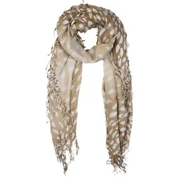 Color/Pattern: Fawn Animal Print. Style: Scarf, Wrap, Shawl. Care Instructions: Dry Clean Only; Steam When Necessary.
