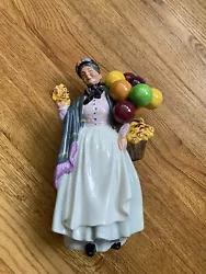 Vintage Royal Doulton Biddy Penny Farthing Figurine H.N. 1843 - Balloon Lady. In storage many years. Estate sale.