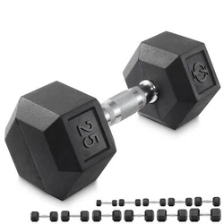 Heavy-duty construction: The rubber coated hex dumbbell is made from solid cast iron with a strong rubber coating on...