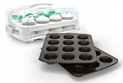 🧁ULTRA STURDY CUPCAKE CONTAINERS WITH TWO MUFFIN PANS: Made of sturdy plastic that will last through many uses....