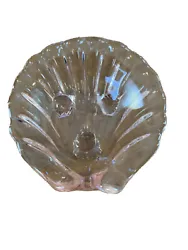 Vintage Glass Salt Cellar Shell Shaped Cellars Trinket Dishes Ring Dishes Vintag. Super cute -3”x3”