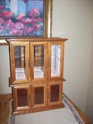 London Leather Jewelry Cabinet Solid Wood with Mirror. A VERY SOLID, ATTRACTIVE, AND APPEALING ITEM. IT IS 18 X 6 X 14....