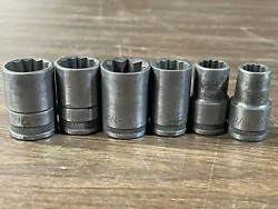 Lot of 6 Craftsman BE sockets. 3/4, 11/16, 5/8, 19/32, 1/2, 7/16.