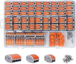 Shirylzee Cosses Electriques kits 120 PCS, Connecteurs électriques Compact Rapide Câbles de Bornier avec fixes...