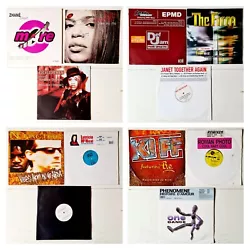 RnB Rap Hip Hop, Annees 90/2000. Lot de 12 Vinyls Maxi 45T LP 12. Bonne ecoute pour tous. - Vinyls: Bon etat. Traces...