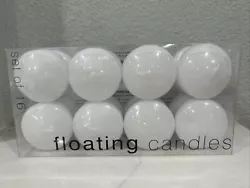 Set of 16 Linens N’ Things White Floating Candles Unscented.