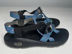 Chaco Womens Size 7 Blue Toe Loop Hiking Outdoor Sandals Shoes Vibram Sole. Adjustable straps for best feel and...
