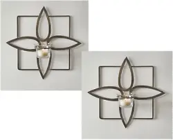 Style: Wall Sconce Candle Holder. Antique Brass Finish. Glass Tea Light Holder. Size: approx. 10.25