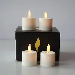 The shell of the tealight is made of unscented, non-drip soft plastic. 4 x Flamaless Tea Light Candles. Color : ivory....