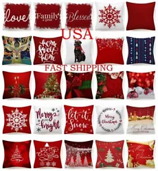 Throw PILLOW COVER Christmas Decorative Xmas Double-Sided Cushion Case 18x18