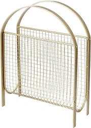 Handbag style design vintage brass tone metal wire mesh magazine holder rack basket Great for keeping magazines easily...