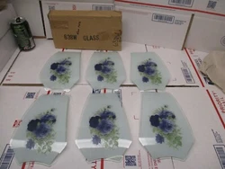 MODEL: 638W. DESIGN: BLUE ROSES. This is for a set of 6 panels only. Glass panel has a little curve in it. WHATS...