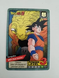 CARTE DRAGON BALL Z CARDDASS BANDAI 1996 A6 SONGOKU N° 647 POWER LEVEL 3.