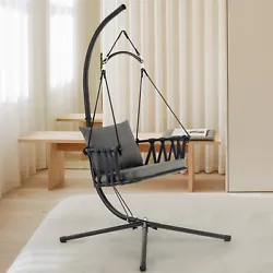 Color: Grey, Black  Material: Metal, Polyester, PP  Dimension of Swing Stand: 42